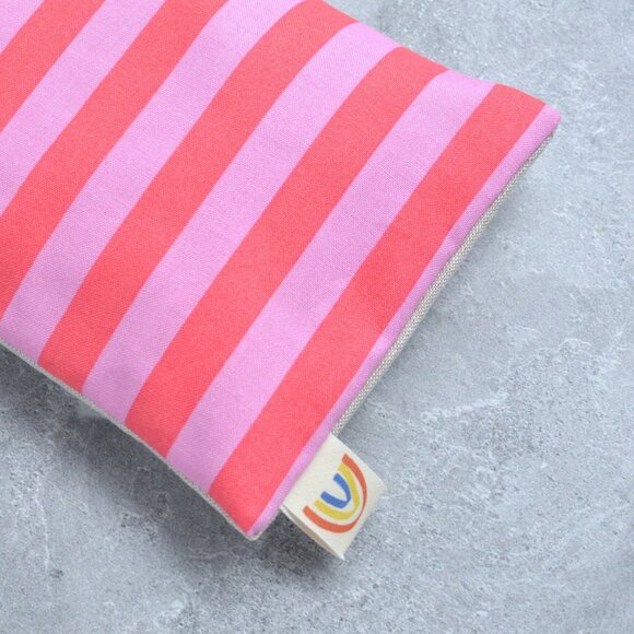 Poppy Pink Cabana Stripe Weighted Eye Pillow Hot/Cold Pack - Picture 3 of 4